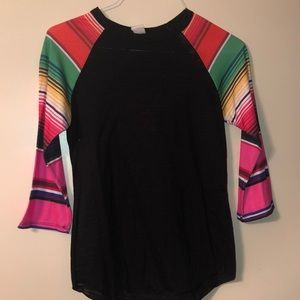 Serape Sleeved Burnout Tee